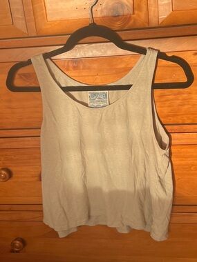 Jungmaven Cropped Tank Top Desert Khaki Cream